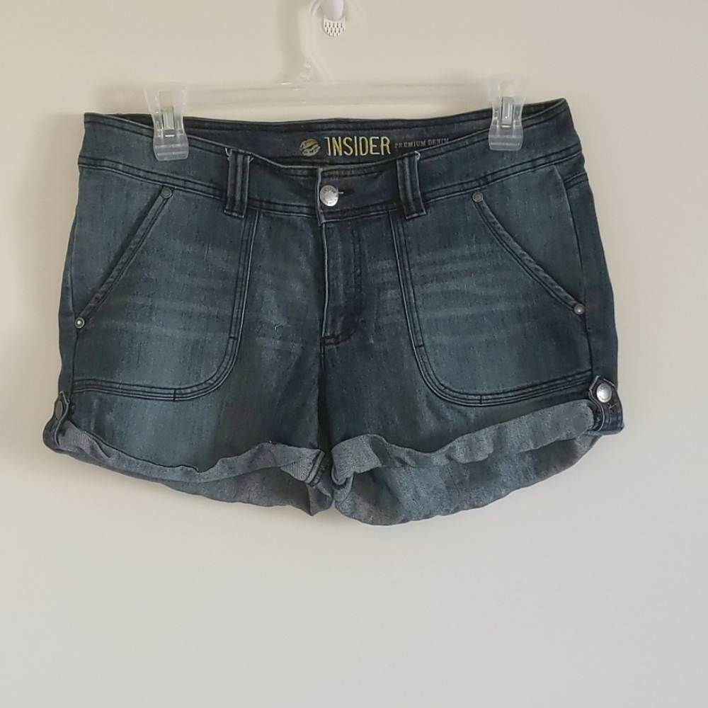 Stretch denim shorts